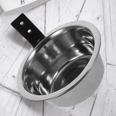 1 set High-Rack Dog Bowl Stainless Steel Elevated Pet Feeder Wall Mounted Chew Resistant Cat Food Water Bowl Hanging Kitten