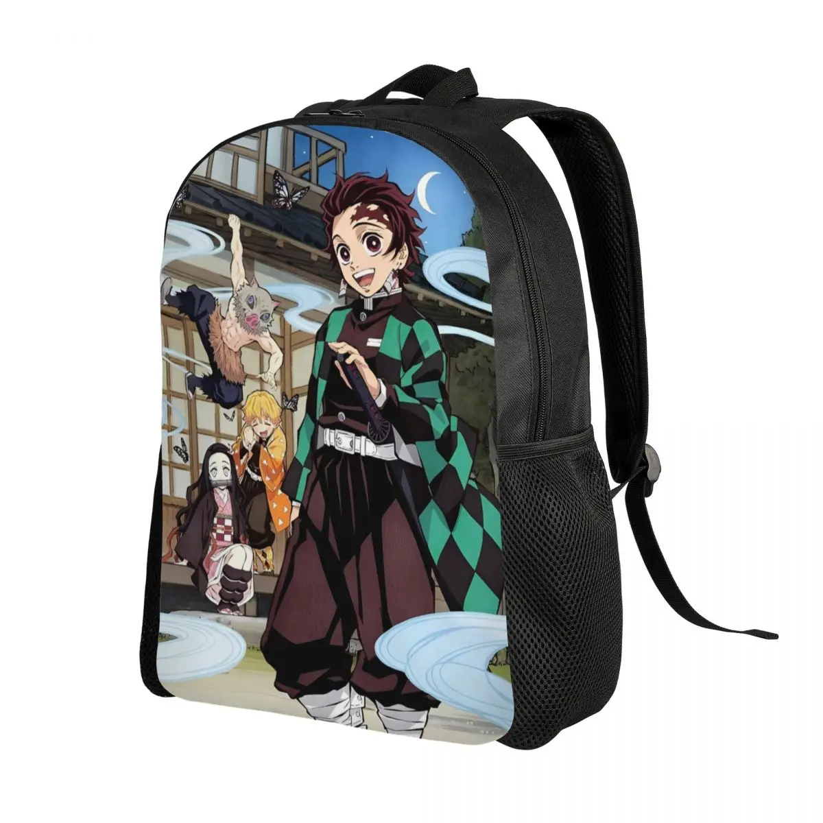 Mochila Demon Slayer Anime Kamado Nezuko Tanjirou para hombres y mujeres, mochila informal de negocios para escuela secundaria, bolso de hombro universitario, regalo