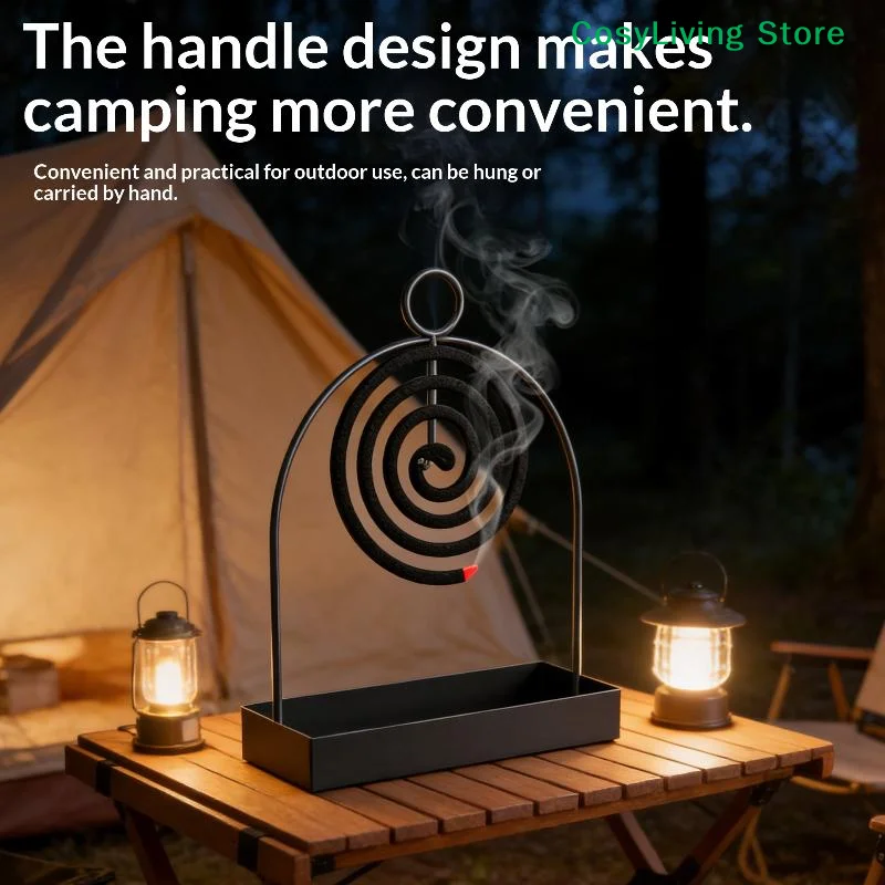 Creative Nordic Style Mosquito Coil Holder With Tray Spiral Summer Iron Mosquito Repellent Incenses Rack Plate Home Accessories
