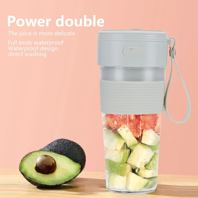 300ml Portable USB Rechargeable Mini Juicer Fruit Extractor Blender For Home Office Travel Outdoors Green