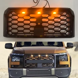 For Mitsubishi Grille For Triton L200 2024 2025 Front Grill Bumper Mask Abs LED Grill Racing Grills Auto Accessories