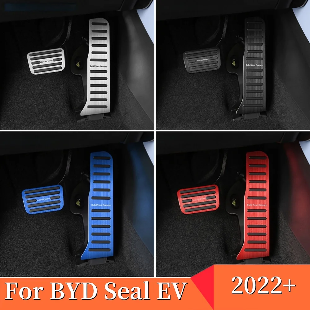 For BYD Seal EV 2022 2023 2024 Alumium Alloy Car Accelerator Brake Pedals Anti-Slip Car Fuel Foot Pedal Covers Accessories