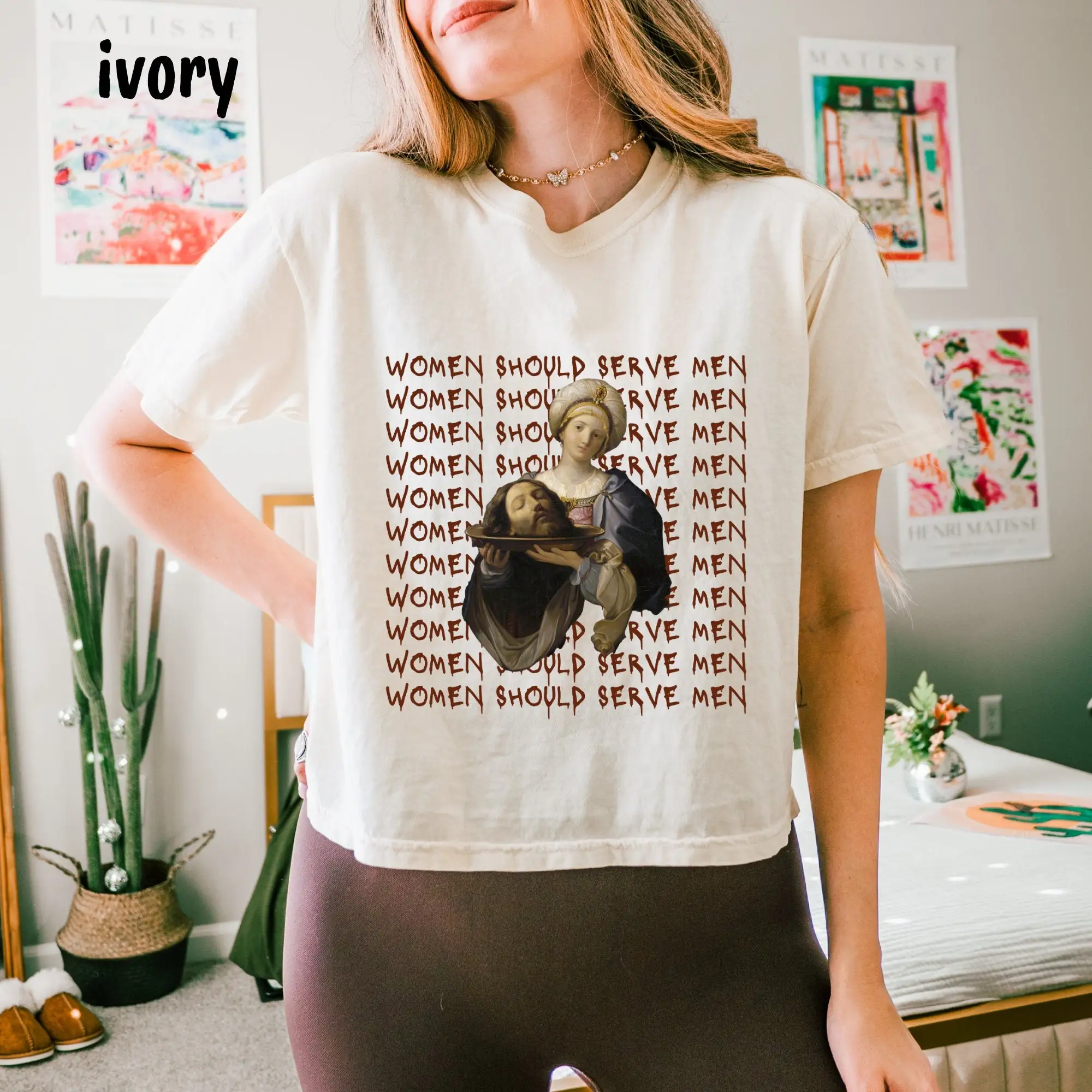 Angry Feminist Crop Top Feminism Boxy T Shirt Unhinged Girl Power Women Should Serve Men Burn The Patriarchy