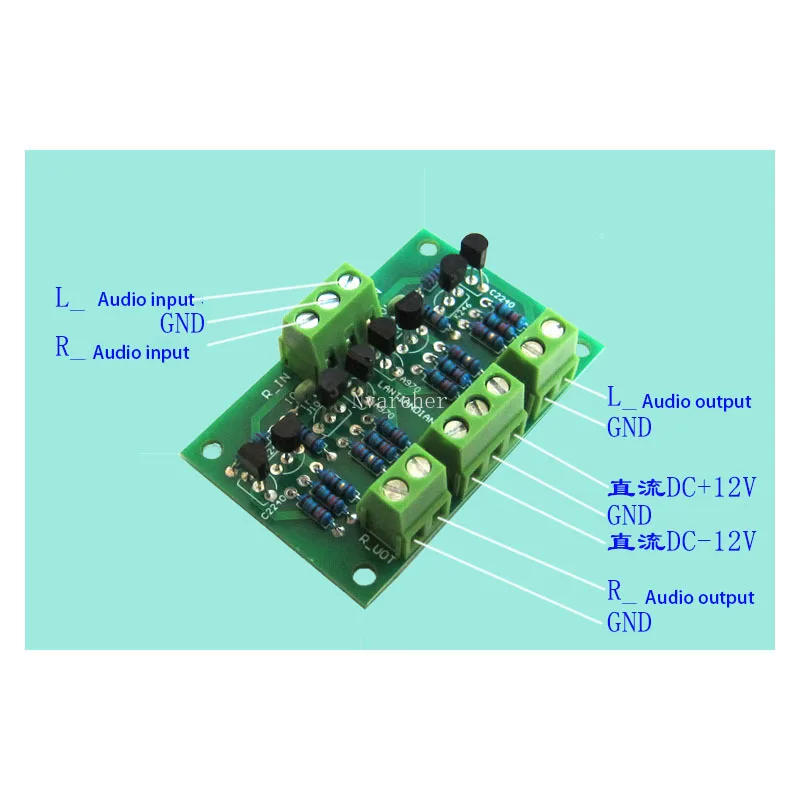 Nvarcher JFET input Cascoded Buffer Preamp Board Stereo Preamplifier use of 2SK246/2SJ103, C2240/A970 FOR CD player