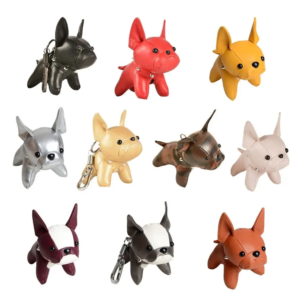 

PU Leather Punk French Bulldog Bag Charm Chubby Design Cartoon Style French Bulldog Charm Exquisite Craft Kawaii Cute