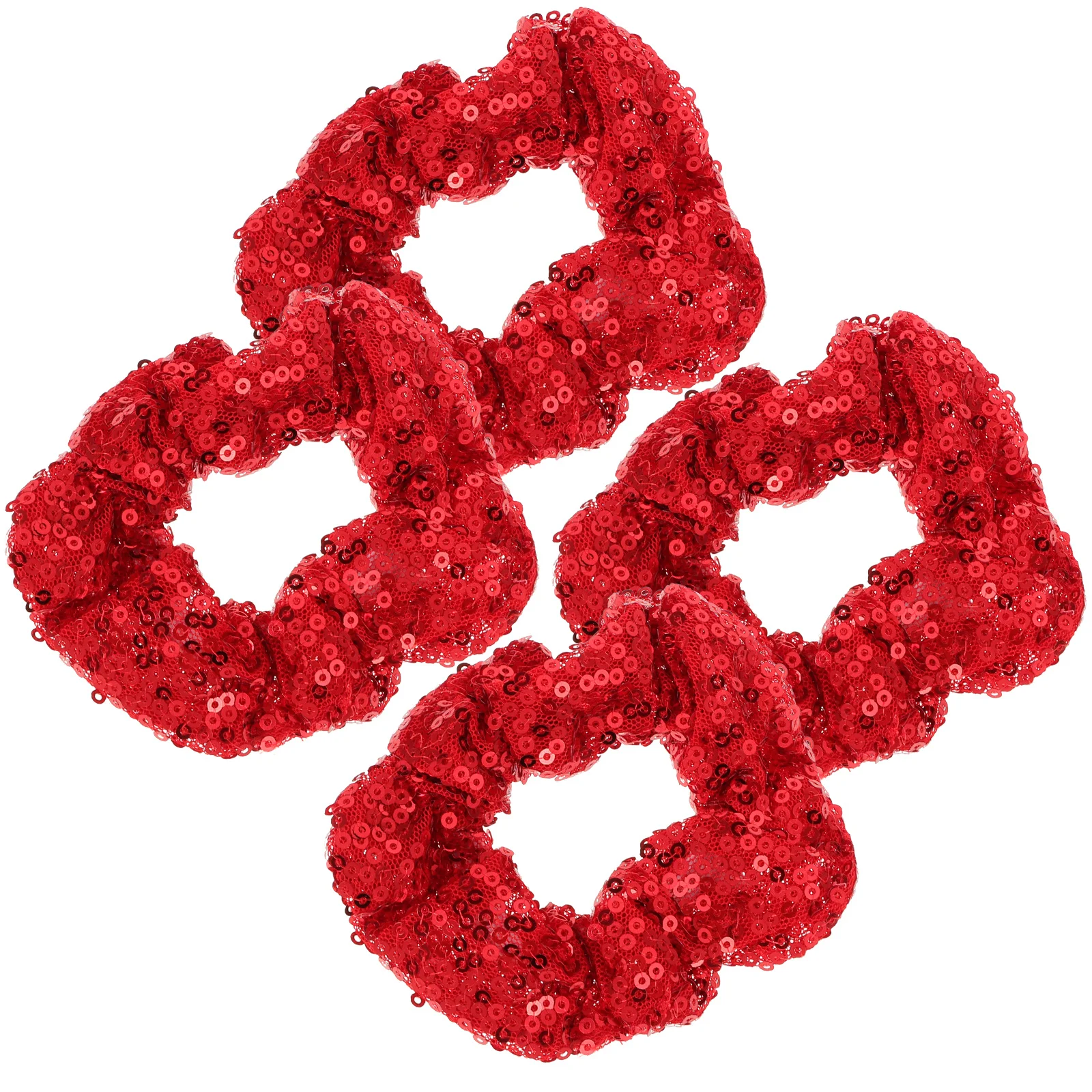 

4pcs Shiny Sequin Scrunchies Elastic Ropes For Party Christmas Hair Accessories Diy Styling Bands Hair Care Tools