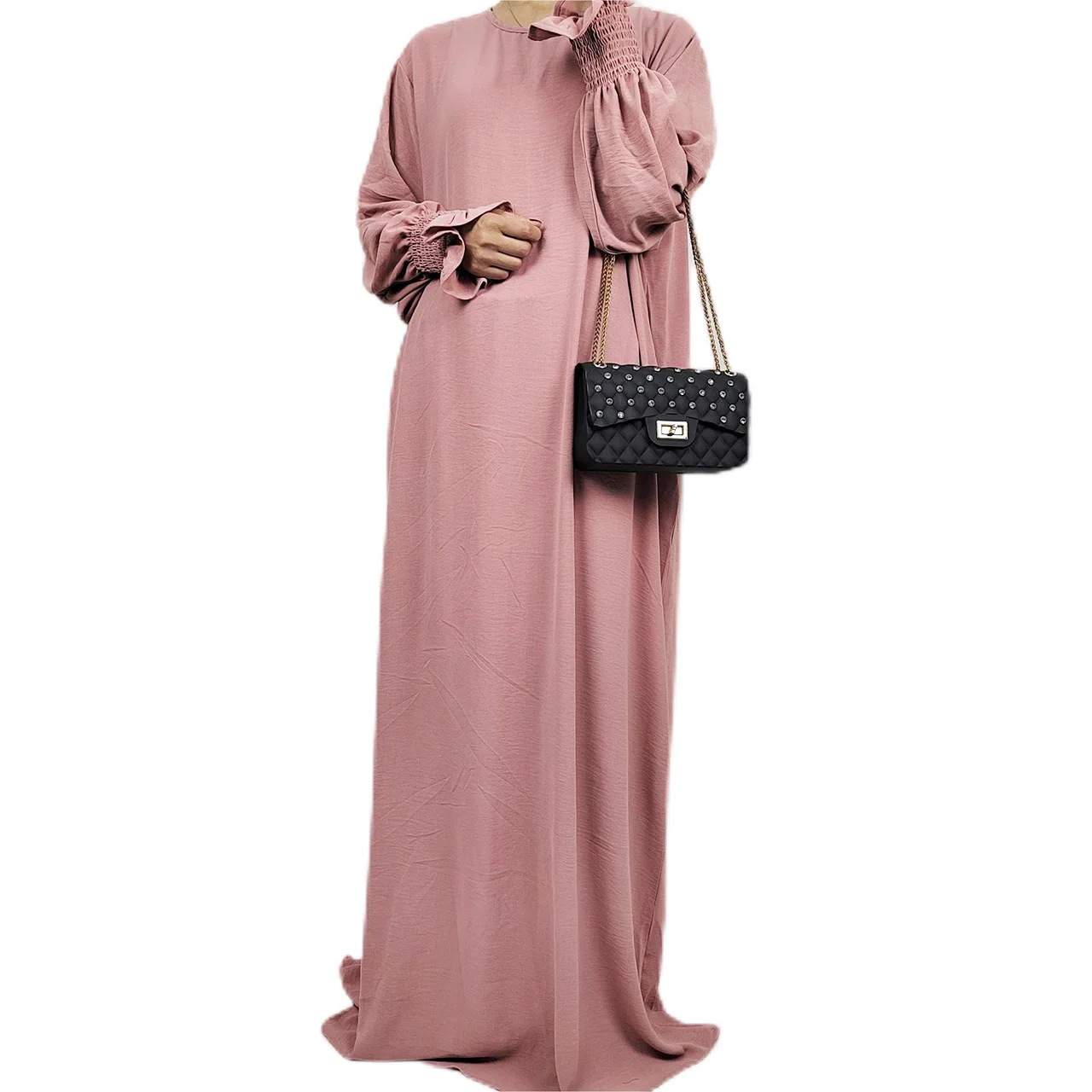 Satin Abaya Dubai Turkey Kaftan Women Muslim Maxi Dress Modest Abayas Islamic Clothing Arabic Robe African Dresses Gown Jalabiya