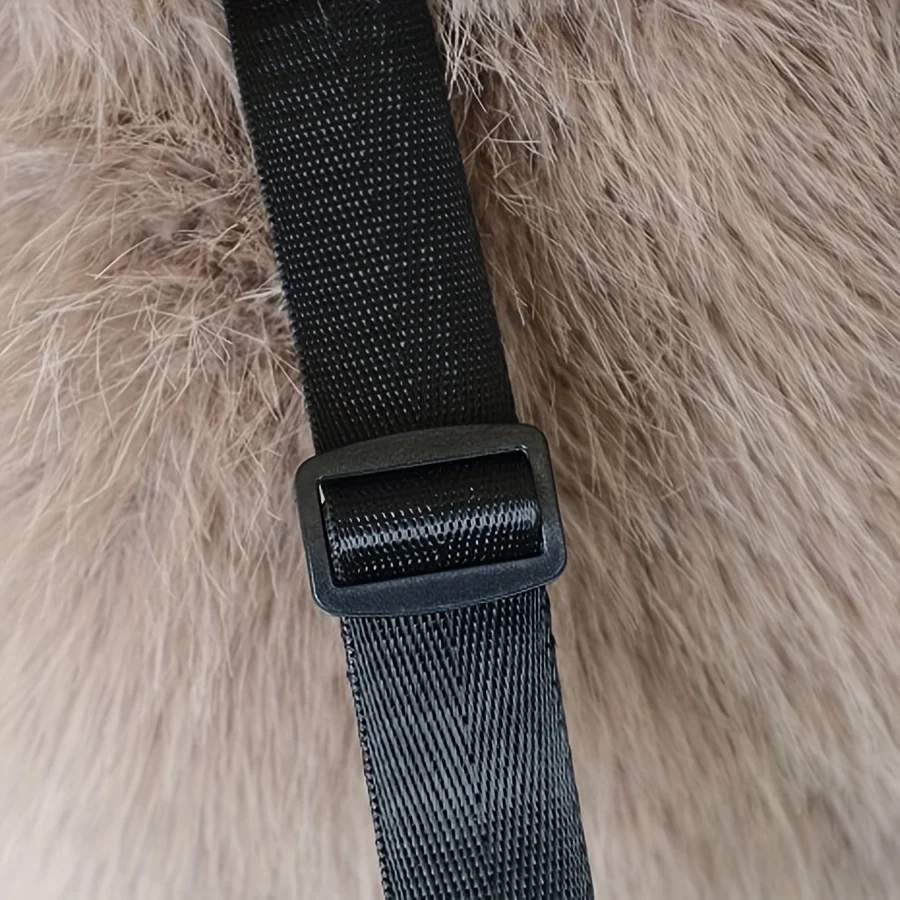 Women's Plush Faux Fur Backpack with Adjustable Drawstring Closure Daypack for Casual Formal Use Mini Backpack Soft Texture Bag