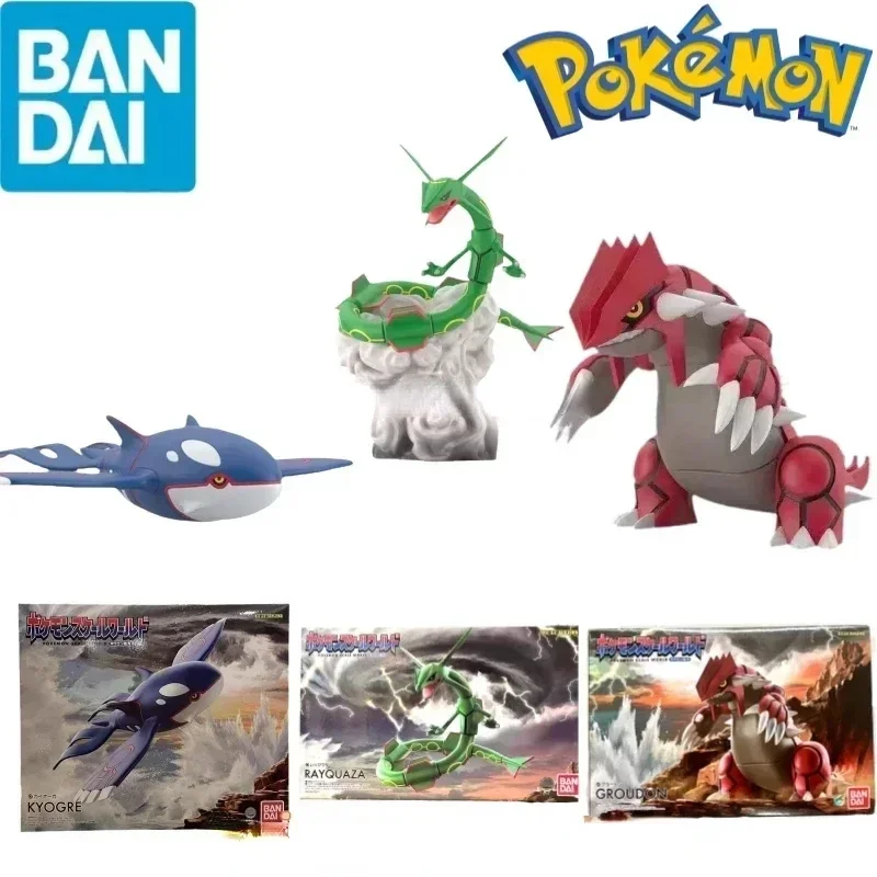 Bandai Original Shokugan POKEMON Scale World Hoenn Region Groudon Rayquaza Kyogre Anime Action Figures Toys for Kids Gift