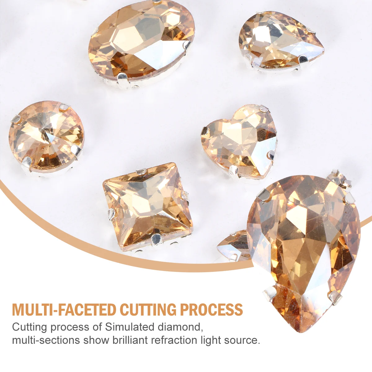 50 Pcs Costume Rhinestones Crystal Claw for Clothes Teardrop Garment Grab Drill
