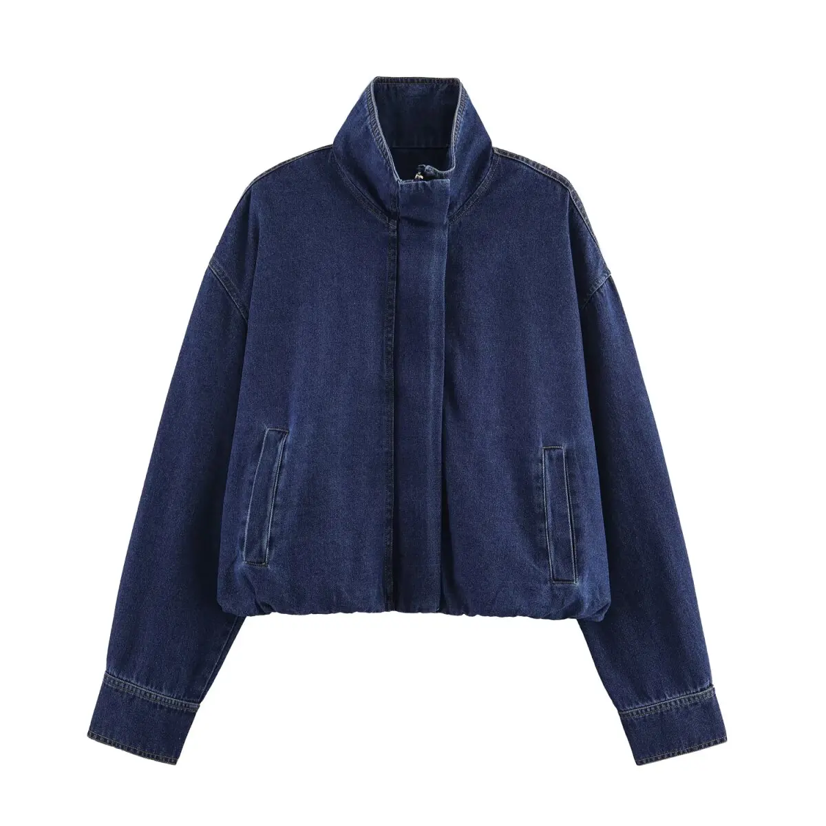 

2025 New Women's Clothing European and American Style Fashion Versatile Solid Color Long Sleeve Denim Jacket