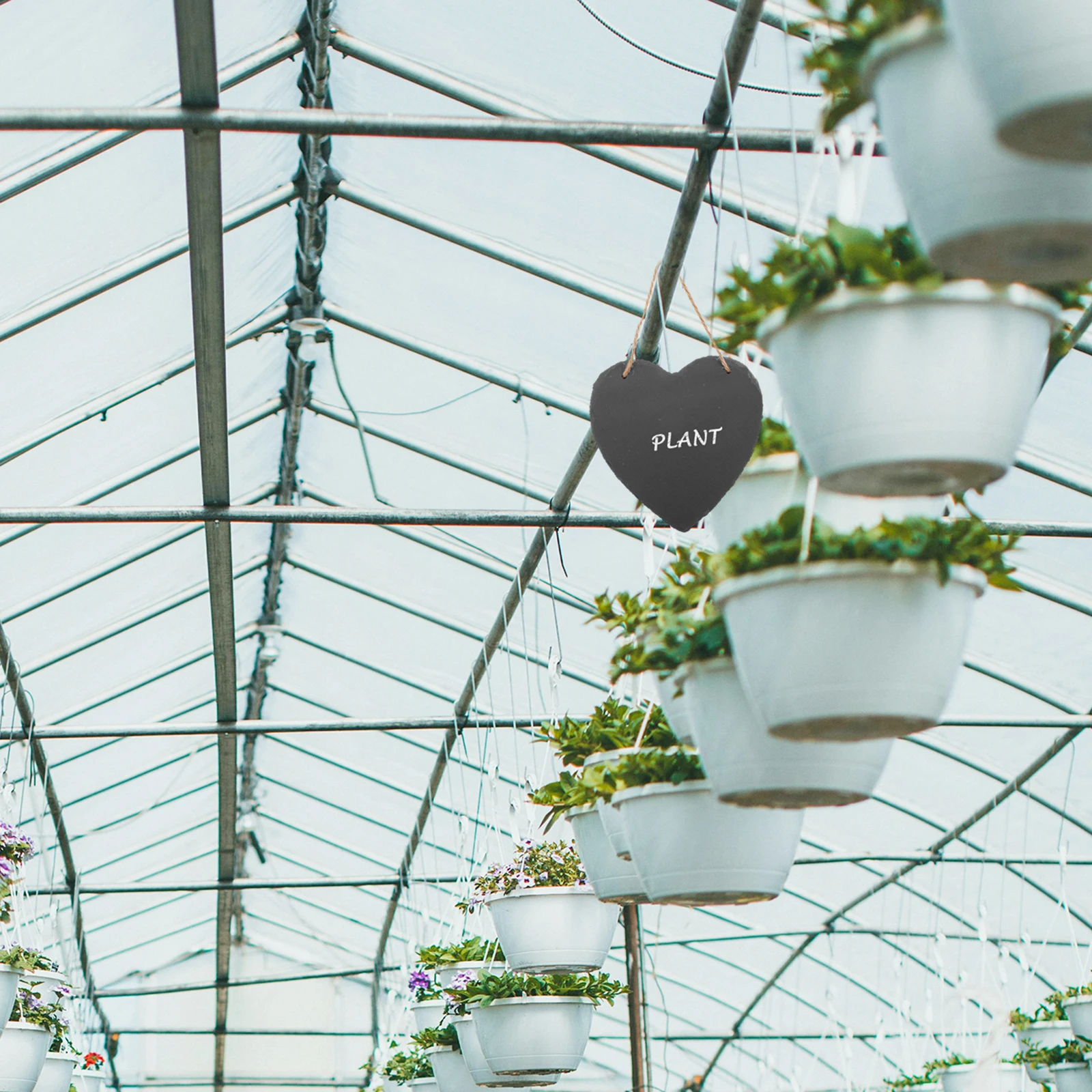 

Labels Heart Shape 15x15cm Double Hole Natural Plant Tags Black Garden Stone Signs Rope Hanging Decorative