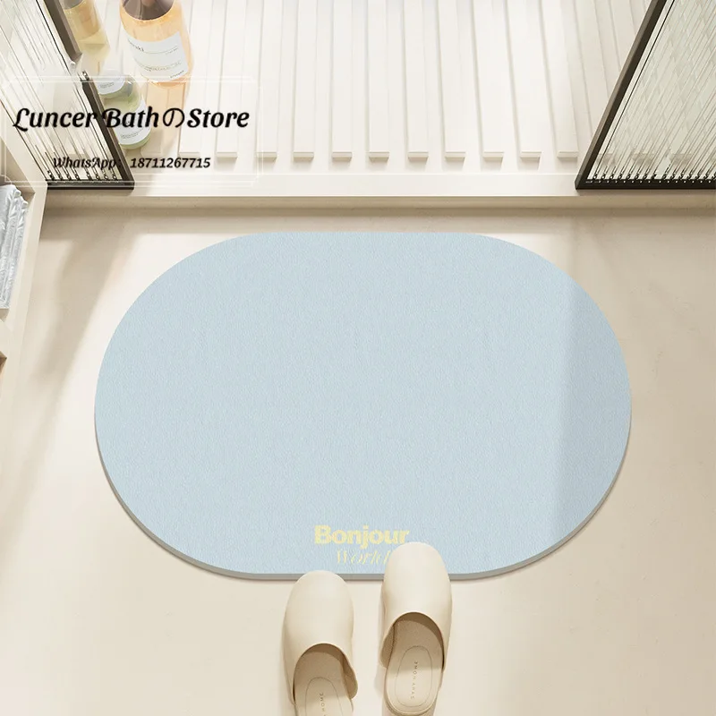 Simple wind soft diatom mud floor mat bathroom floor mat bathroom door water absorption non-slip quick drying easy to take