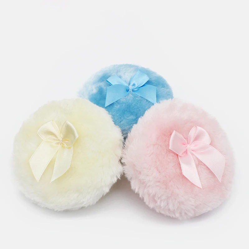 Super miękki pluszowy puszysty puder do pudru zmywalny motyl okrągły kosmetyczny puszek do pudru śliczna kokardka gąbka podkład narzędzia do makijażu