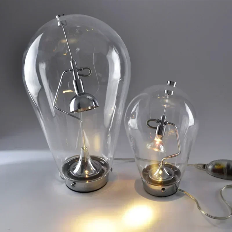 Retro Glass Desk Lamp Industrial Style LED Bedside Table Lamp with Touch Switch for Study Living Room Bedroom Home Decorations