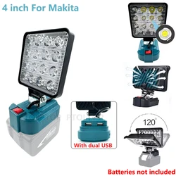 4 inch With USB NEW Work LED Light For Makita 14.4V-18VLi-ion Battery Lantern Outdoor Flashlight Camping Lamp Emergency Lighting