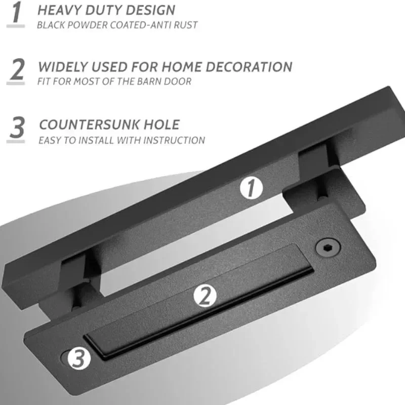 Imagem -03 - Double-sided Fosco Maçaneta de Madeira Celeiro Americano Porta Deslizante Interior Acessórios de Hardware 12 Polegada