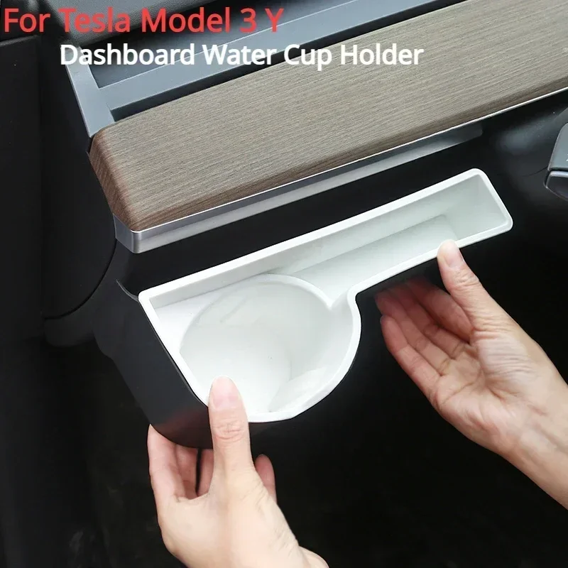 Storage Box for Tesla Model 3 Y Car Dashboard Water Cup Holder Front Instrument Panel Stowing Tidying Auto Accessories 2021-2023