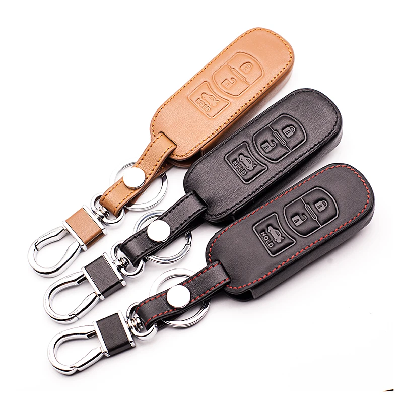 For car key cover For Mazda 3 2 Mazda 6 Axela CX-5 CX5 CX-7 CX7 CX-9 RX8 3 Key Cover Box Leather Car Smart Key Cover Key cases
