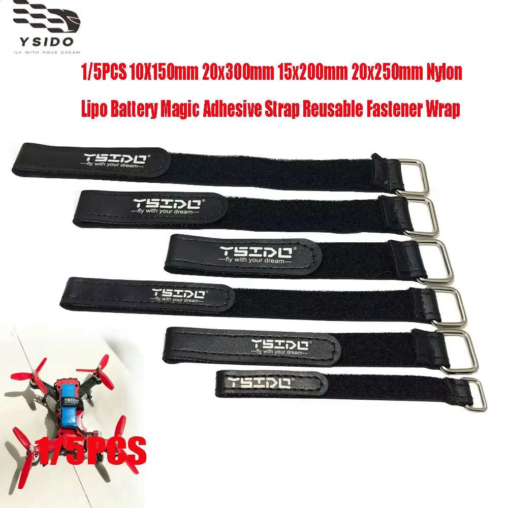 1/5PCS 10X150mm 20x300mm 15x200mm 20x250mm Nylon Lipo Battery Magic Adhesive Strap Reusable Fastener Wrap for FPV RC Battery