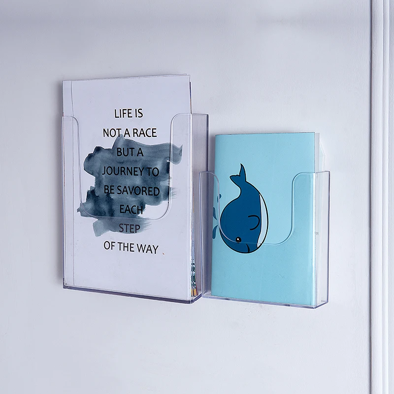Brochure Holder Acrylic Literature Display Stand Clear Plastic Flyer Holder Wall Mount or Countertop Use for Pamphlets,Booklets