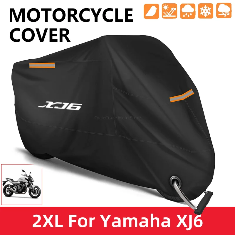 Motorcycle Cover Waterproof Outdoor Scooter UV Protector Dust Rain Cover For Yamaha XJ6 XJ6F XJ6N DIVERSION 2009-2014