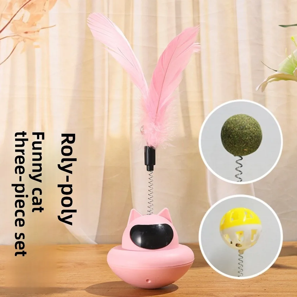 

Feather Attachment Suction Cup Cat Teaser Wand Tumbler Design Anti-Boredom Self Play Teaser Wand Tumbler Base Feather Toy