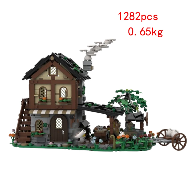 Spot MOC-125763 Medieval j Building House Bakery 108189 Small Pieces Assembling Building Blocks House Model Toys Gift Ornaments