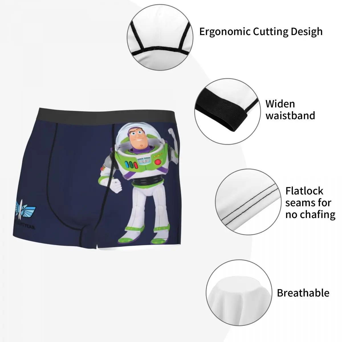 Disney Toy Story Buzz Lightyear Buzz Lightyear Underpants Cotton Panties Men\'s Underwear Sexy Shorts Boxer Briefs