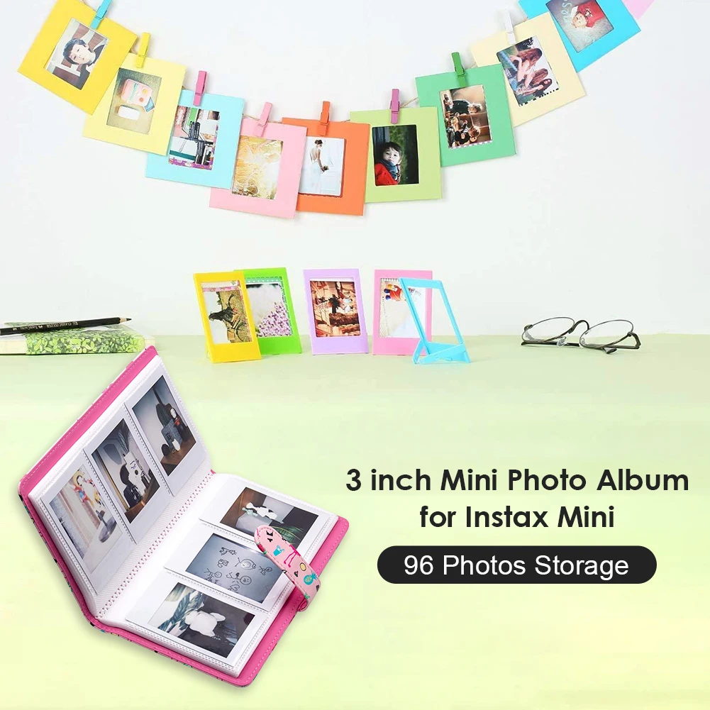 96 Pockets Instax Mini Photo Album Book for Fujifilm Instax Mini 11 12 9 8 7s 90 Mini Film Paper PU Leather Cover Picture Case