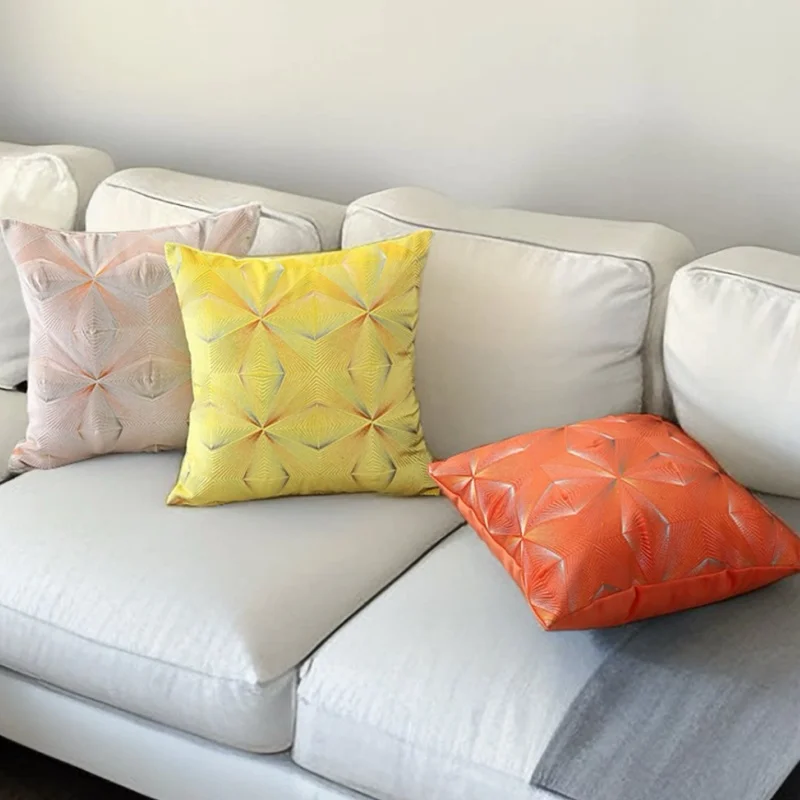 Modern Abstract Geometric Pillows Luxury Simple Cushion Case Orange Green Decorative Pillow Cover For Sofa Chair Home Decoration