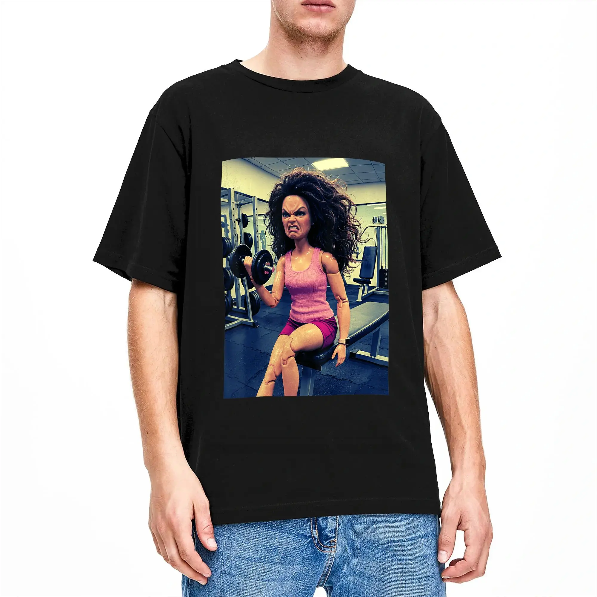 Funny Angry Doll Meme Sarcastic Workout Reaction T Shirt Summer  Fashion T Shirts Pure Cotton Comfortable Oversize Top Tees