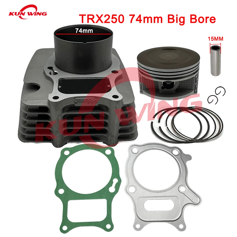 74MM BIG BORE Cylinder Piston Kit for Honda Recon 250 Sportrax TRX250 TRX 250 TRX250X TRX250TE TRX250TM