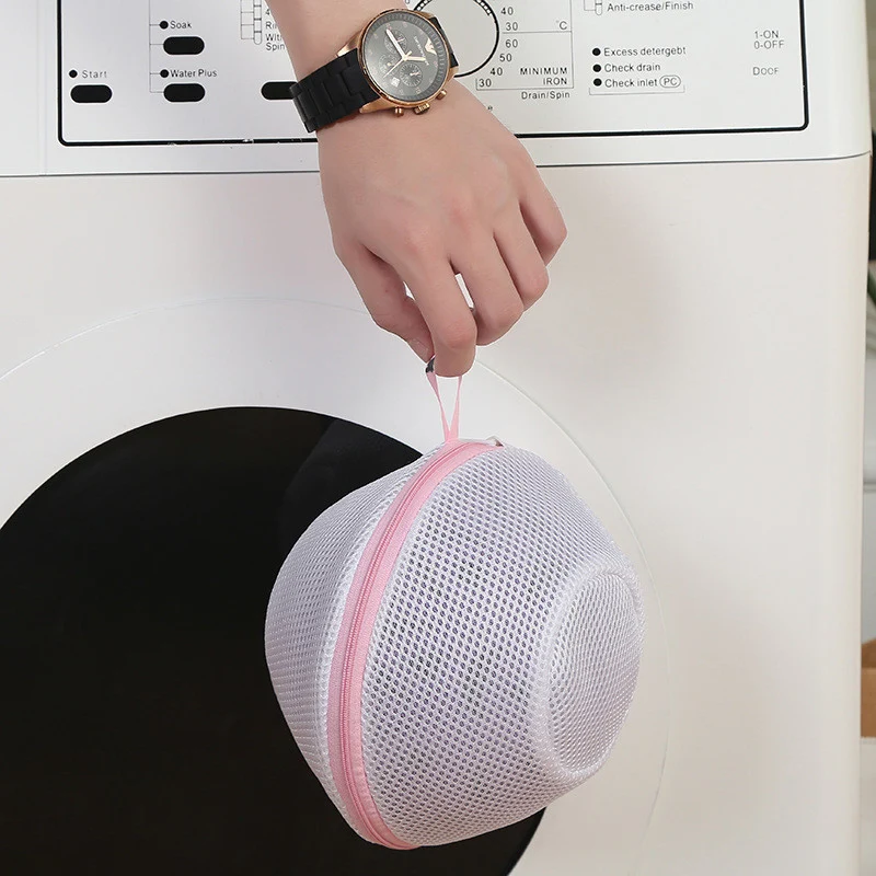 2022 Folding Laundry Bra Storage Bags Washing Machine White Bra Anti-deformation Underwear Protective Mesh Zipper Bag Organizer