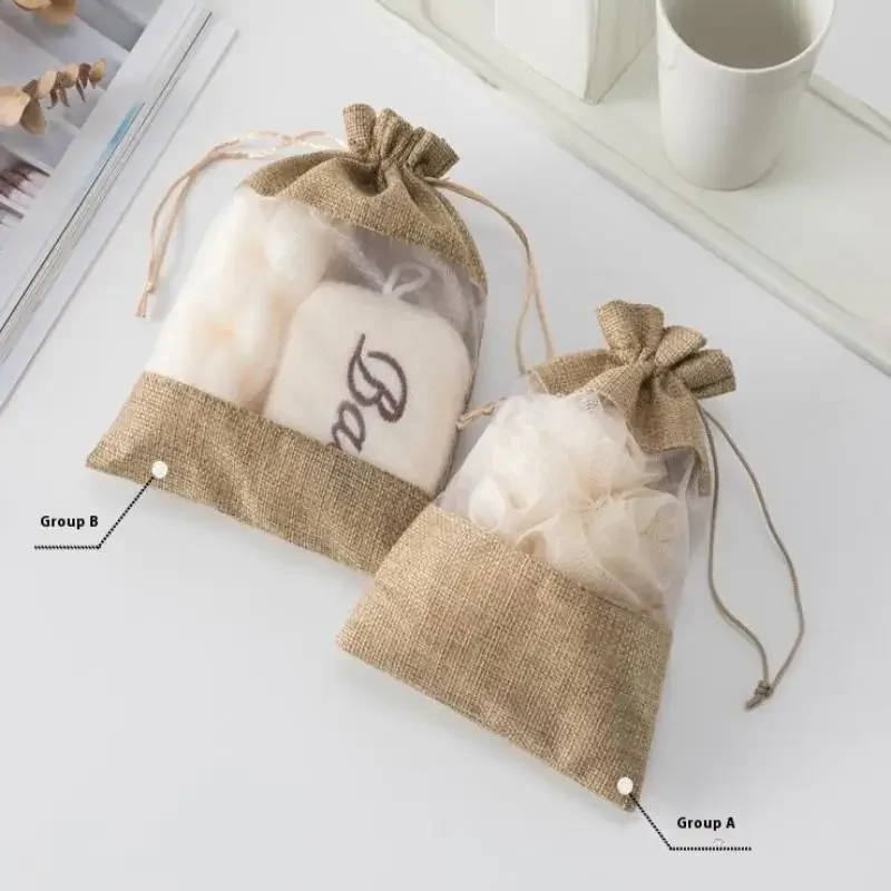 

1 Set Spa Shower Gift Bag Bathing Skin Cleaning Kit Gift For Women Sisal Bath Flower Foot File Kit Back Scrubber Gloves Massager