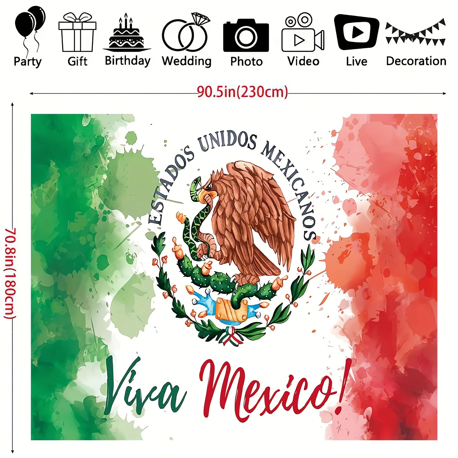 Mexican background banner Independence Day party photography background wall decoration, party decoration supplies