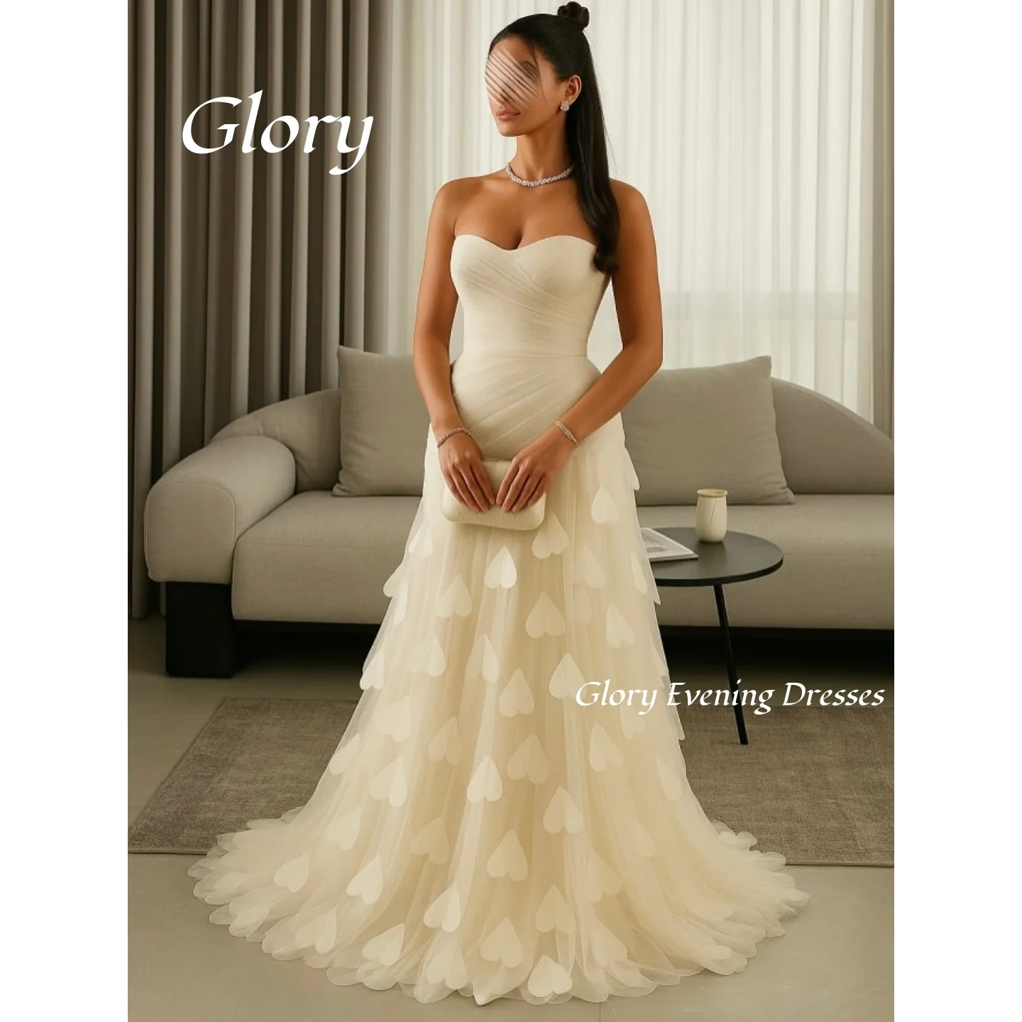 Strapless Classic Prom Gown Customized Sleeveless Evening Dress Women Backless Saudi Arabia Women's Formal Request Party Wedding