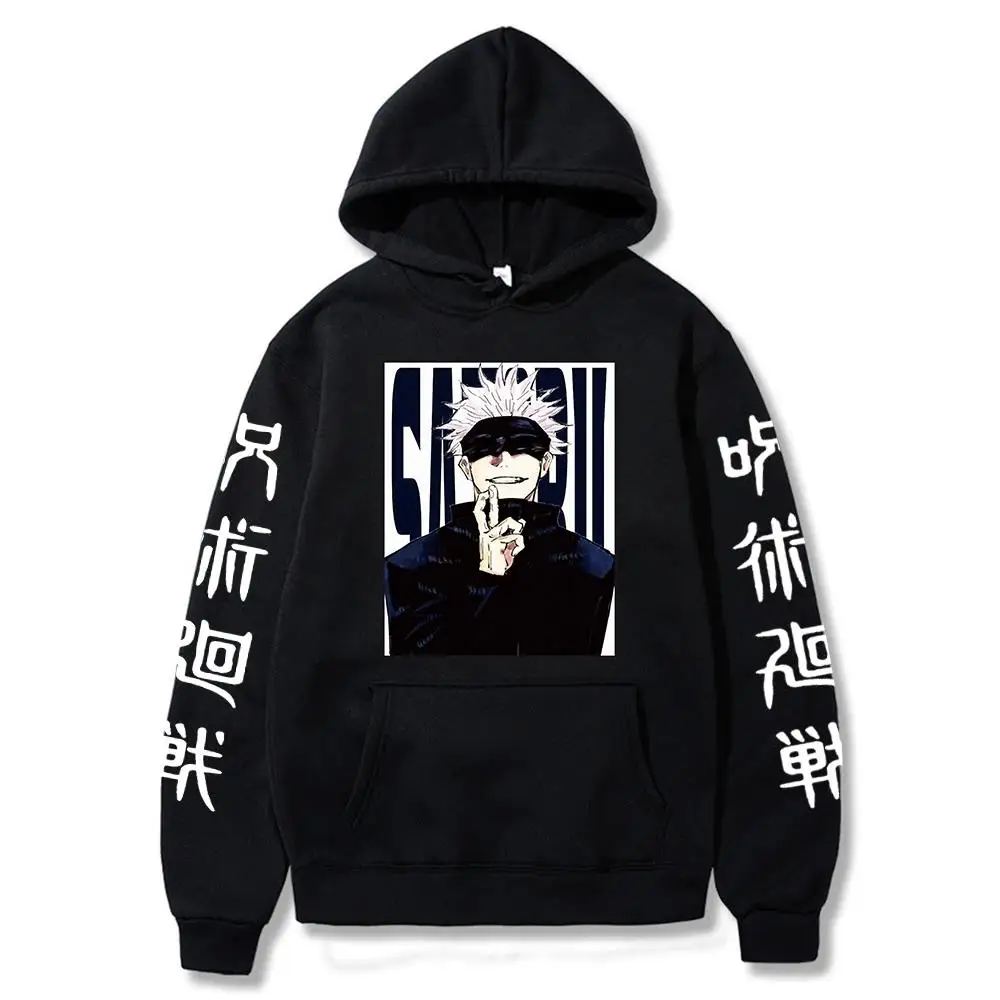 

2024 new Japanese Anime Hoodies Jujutsu Kaisen Satoru Gojo Graphic Hoodie Streetwear Harajuku Sweatshirts Male Tops