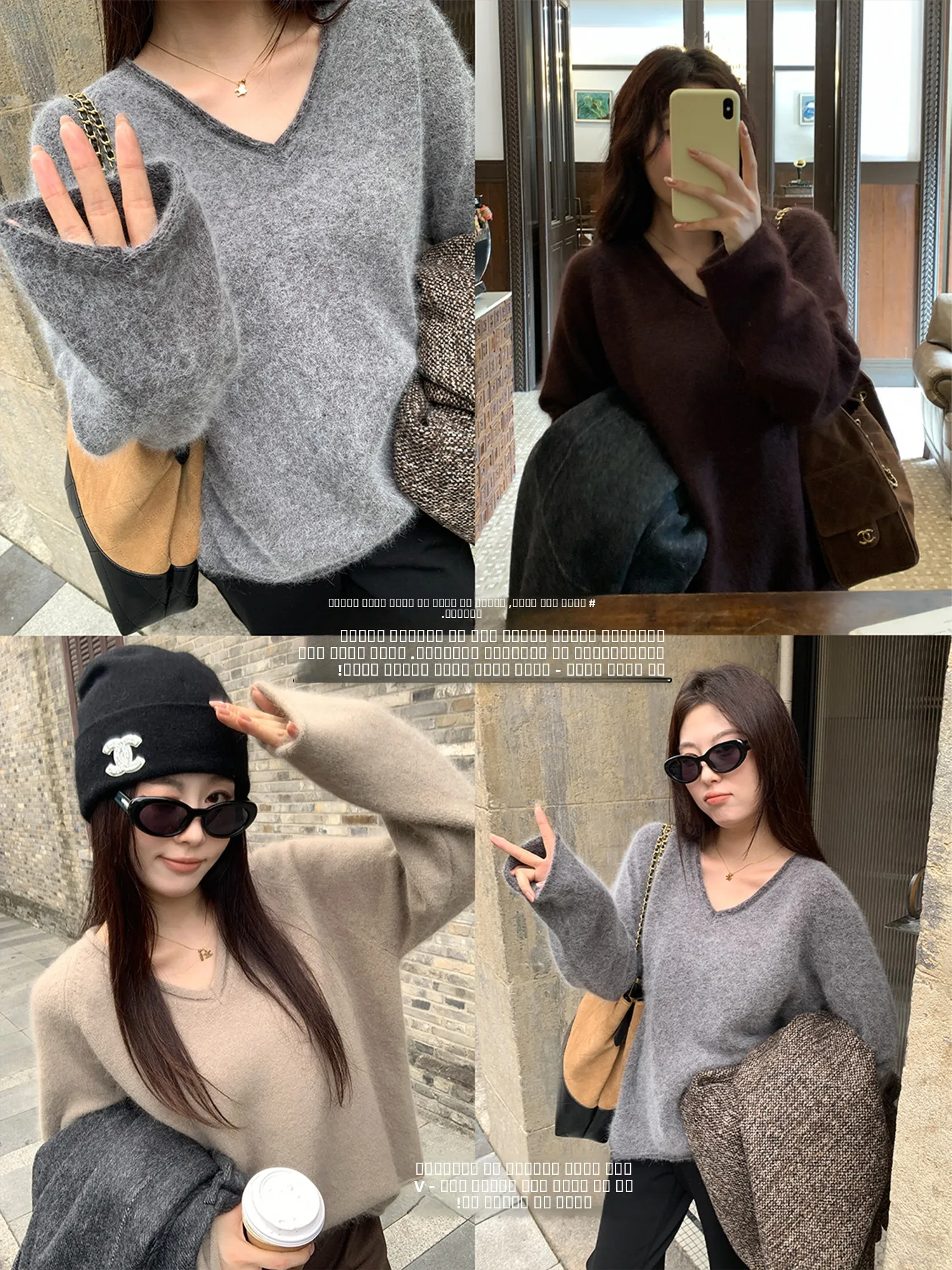 

NAZ plus Size Knitwear V-Ne Rabbit Fur Soft Casual Sle Long Sve Faionable Korean Sle Boting irt for Women