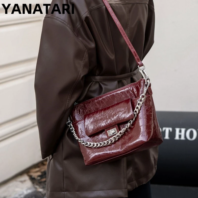 

Genuine leather vintage shoulder bag for women's bag handbag cowhide bag crossbody bag ladies small luxury Saddle bag designer