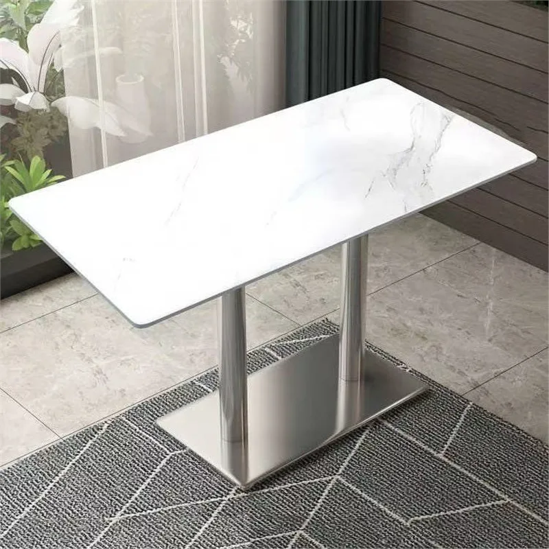 #Modern Durable Waterproof Eco-Friendly Sintered Stone Dining Table for Home Restaurant Catering Shop Pub  Apartment Hotel Use