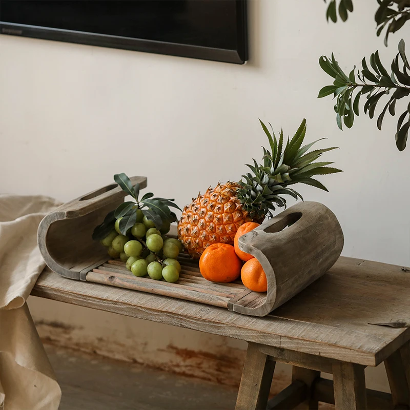 اليابانية الرجعية خشب متين صينية الشاي الصيني المعطر الخشب الحرفية الجدول الحد الأدنى شرفة الديكور زن نمط طاولة القهوة ل حصير