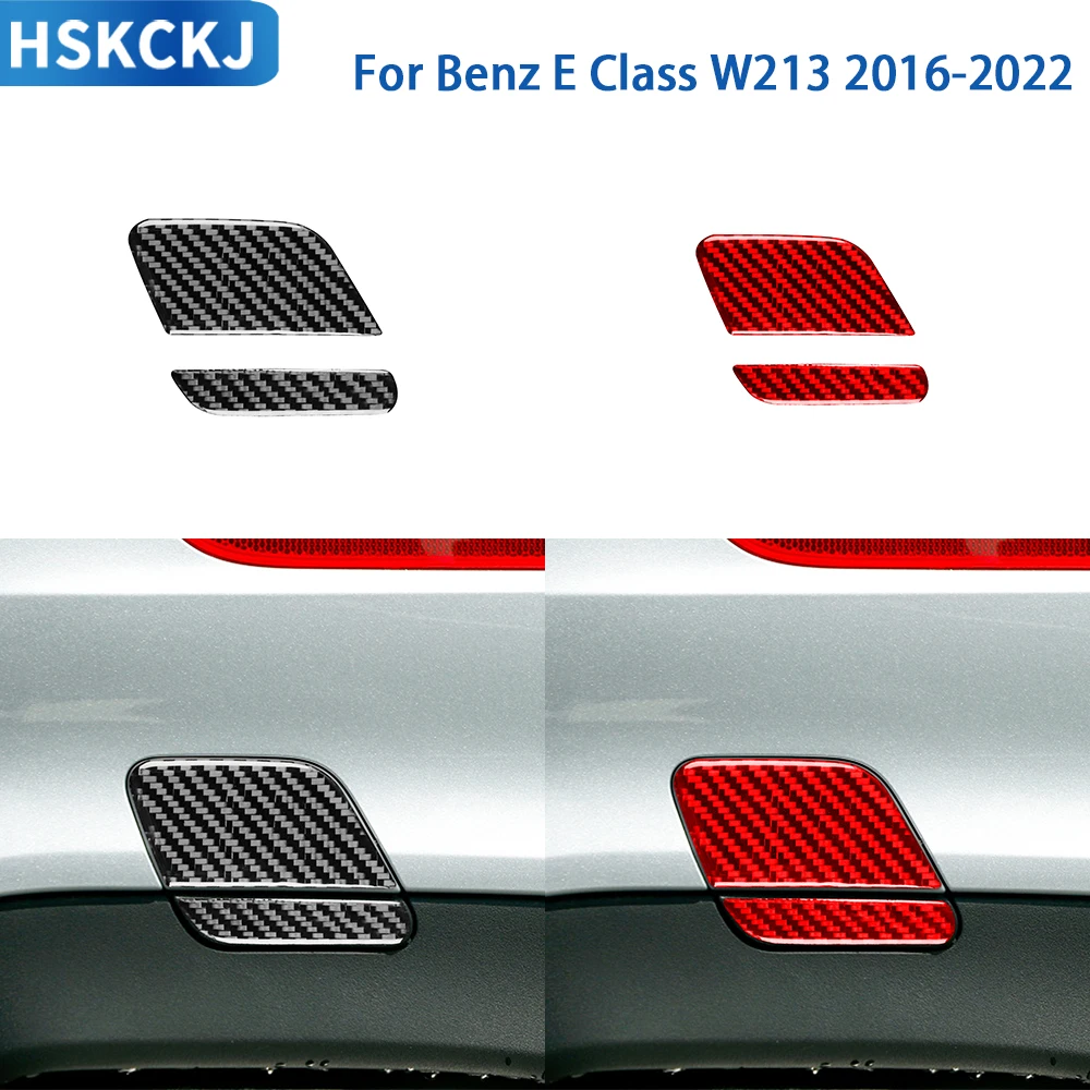 

For Mercedes Benz E Class W213 2016-2022 Accessories Real Soft Carbon Fiber Trailer Hook Panel Cover Trim Sticker