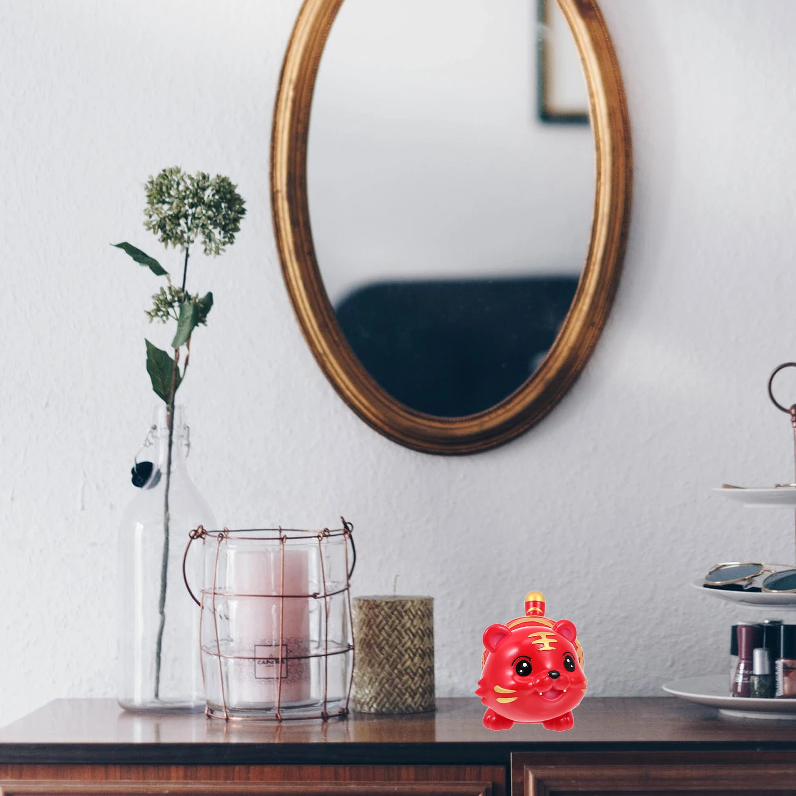 

Piggy Bank Decoration Cute Animal Money Cake Coin Vinyl Tiger Figurine Toy for Kids Saving Pot Room Ornament Gift Desk