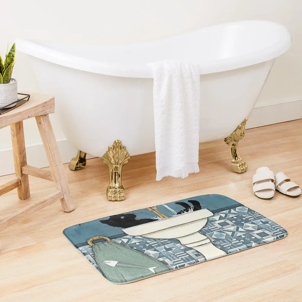 

Beauty Black Cat Wash Your Paws Bath Mat Hallways Non-Slip Shower Bathroom Accessories Mat