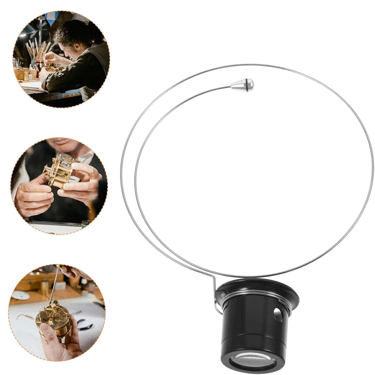 1Set 5X 10X 15X 20X Magnifying Glass Clip on Magnifier Watchmaker Jewelry Watch Repair Tools Magnifying glass kit Service tool