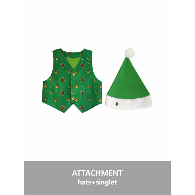 Sky01 Рождественский костюм-жилет со шляпой, рождественские костюмы для мальчиков и девочекSd01$