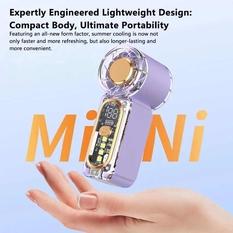 High Speed Turbo Mini Handheld Fan Usb Rechargeable Portable Pocket Blower Powerful Air Cooling For Outdoor Travel