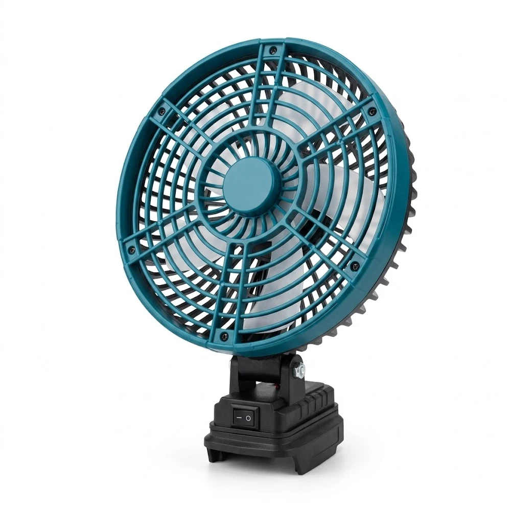 Ventilador de Camping Sem Escovas de 8 Polegadas Portátil Sem Fio para Uso Externo com 2 USB para Bateria Makita/Milwaukee 18V (Sem Bateria)