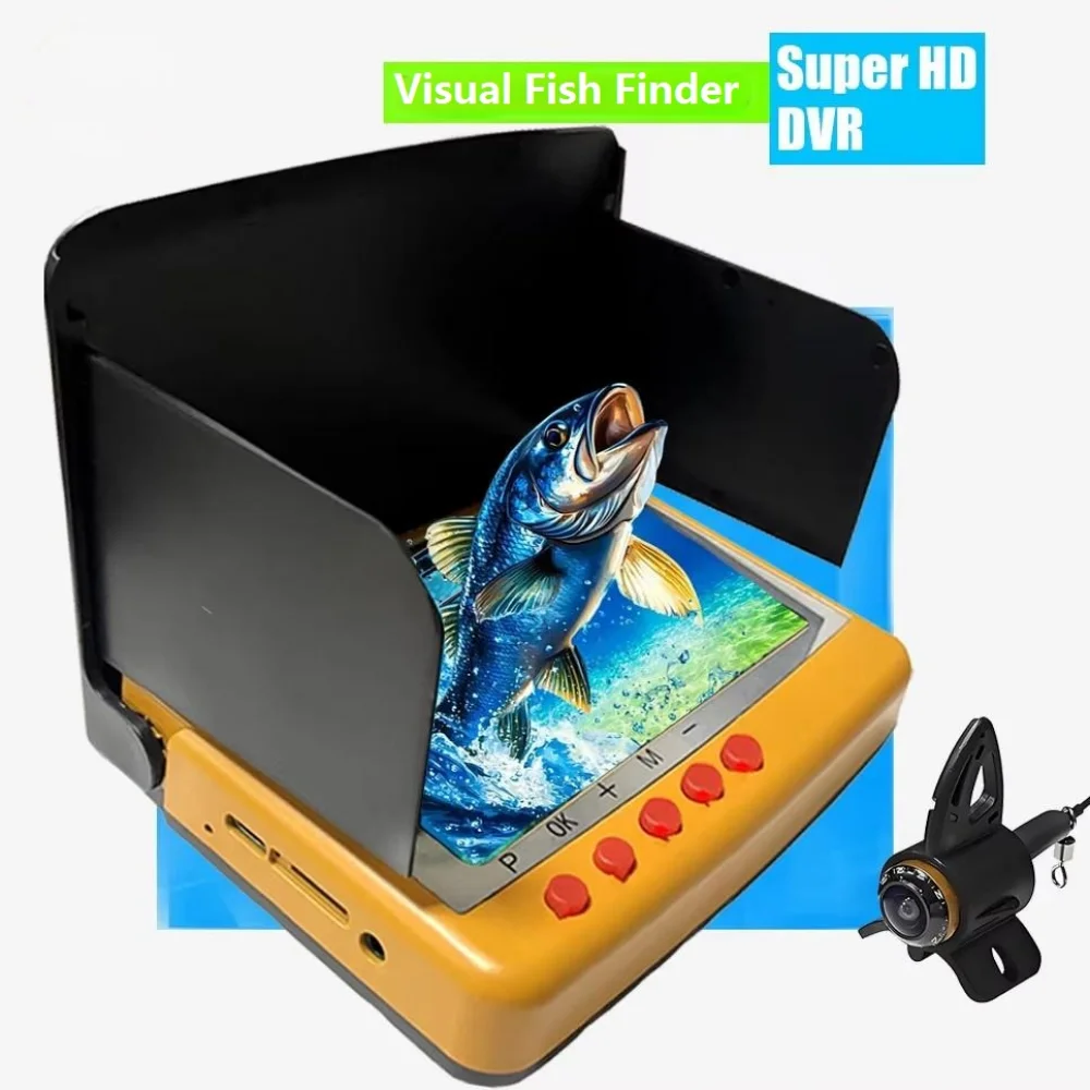 Fish Finder Camera 4.5 inch IPS Display Underwater Fishing Camera Wide-angle Infrared Night Vision for Ice, River and Boat